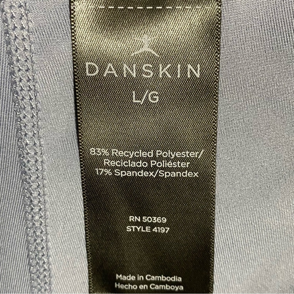 Danskin Womens Brushed Leggings Large Nebula Blue High Rise Side Pocket Yoga NWT - Picture 3 of 8